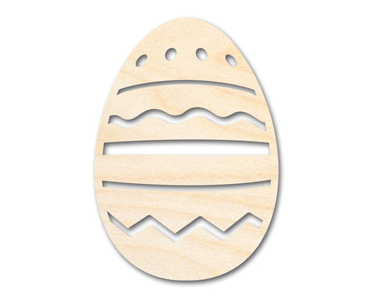 Unfinished Wood Striped Egg Shape - Easter Craft - up to 46" DIY
