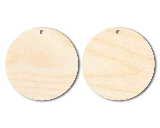 Unfinished Wood Circle Earring Blank Pair - DIY Jewelry Craft - Available in 1" to 3"