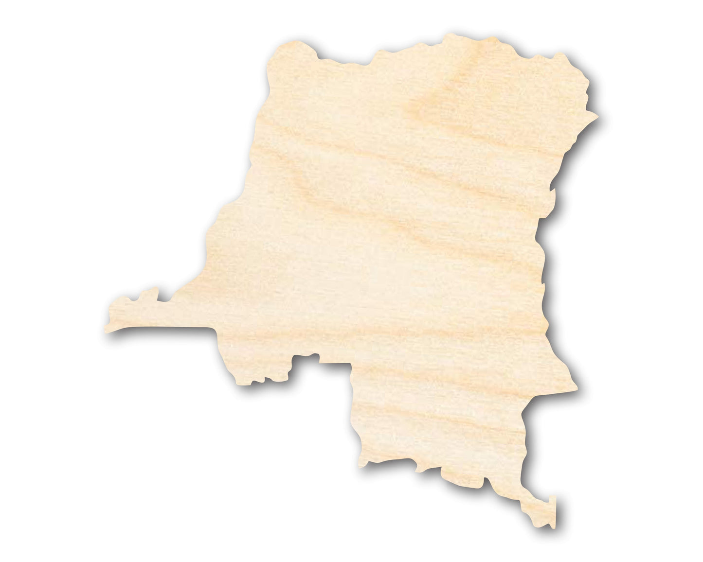 Unfinished Wood Democratic Republic of the Congo Country Shape - African Craft - up to 46" DIY