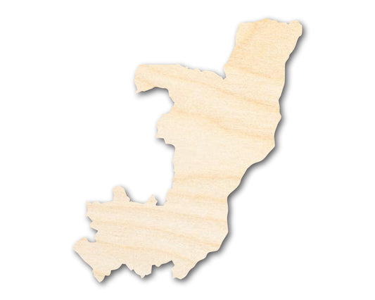 Unfinished Wood Republic of the Congo Country Shape - African Craft - up to 46" DIY
