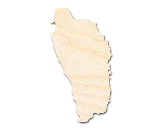 Unfinished Wood Dominica Country Shape - Caribbean Craft - up to 46" DIY
