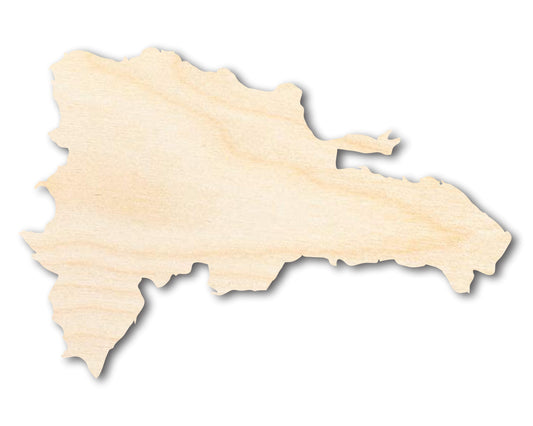 Unfinished Wood Dominican Republic Country Shape - Caribbean Craft - up to 46" DIY