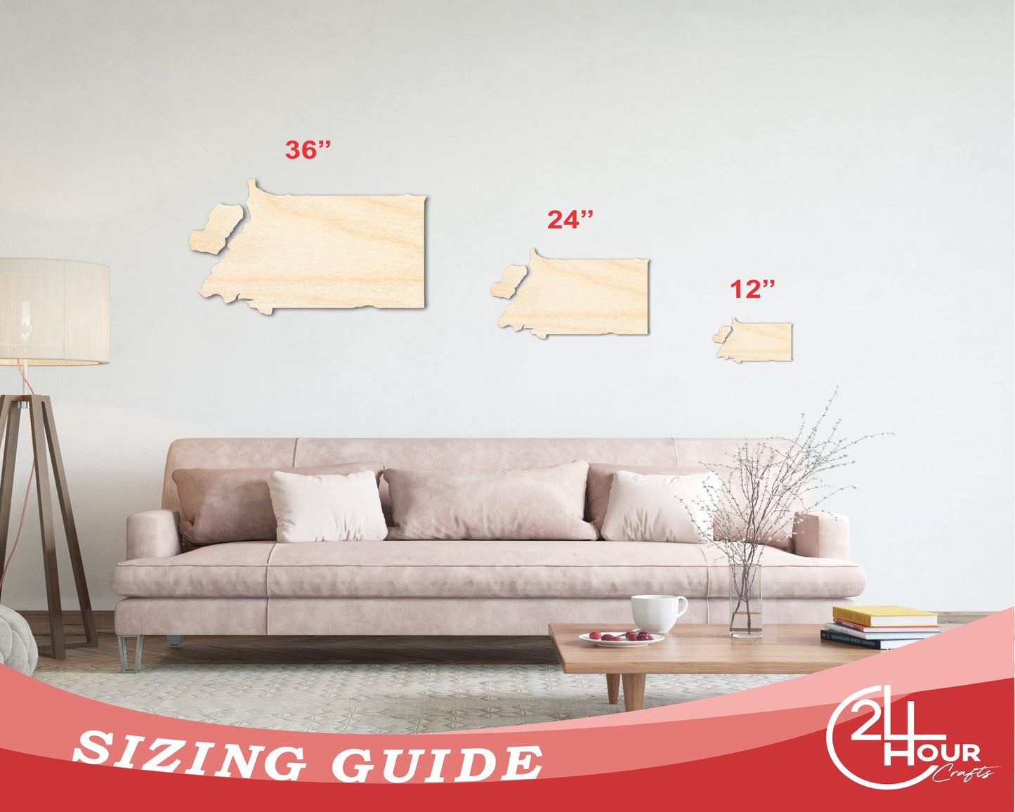 Unfinished Wood Equatorial Guinea Country Shape - Central African Craft - up to 46" DIY