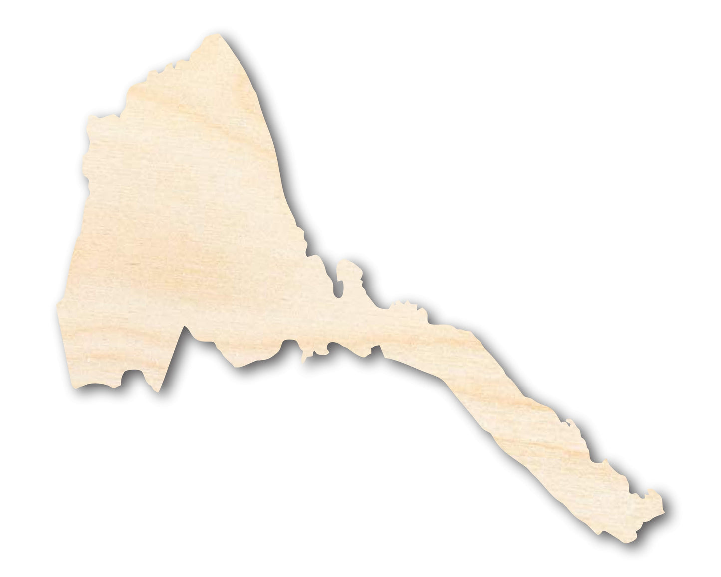 Unfinished Wood Eritrea Country Shape - East African Craft - up to 46" DIY