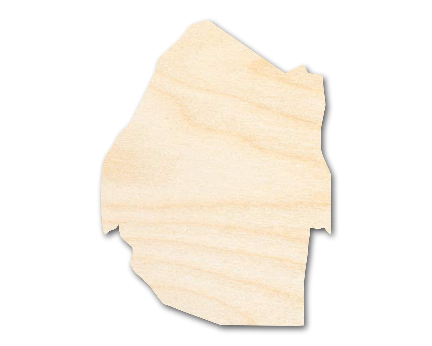 Unfinished Wood Eswatini Country Shape - South African Craft - up to 46" DIY