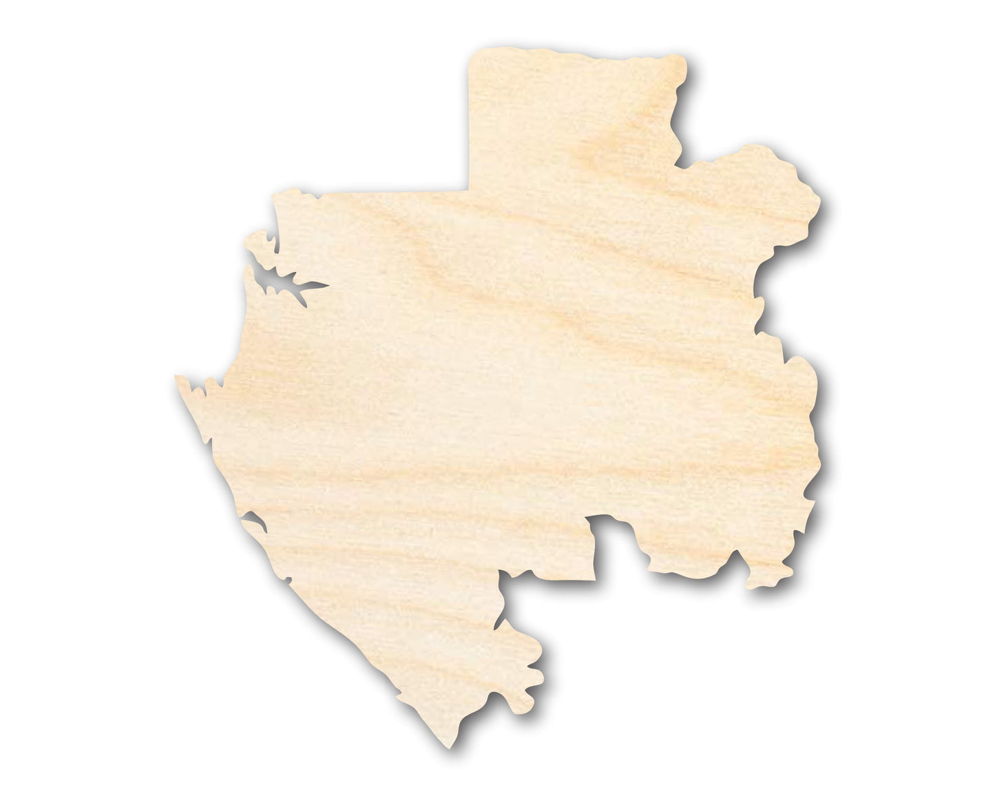 Unfinished Wood Gabon Country Shape - Central African Craft - up to 46" DIY