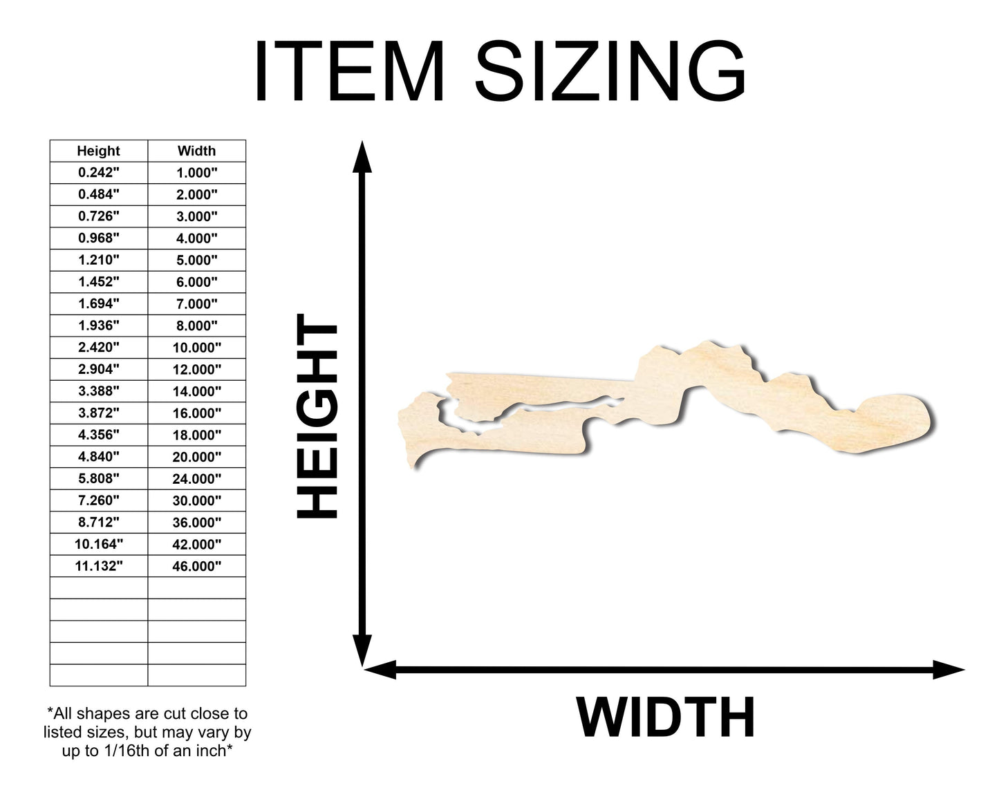 Unfinished Wood Gambia Country Shape - West African Craft - up to 46" DIY