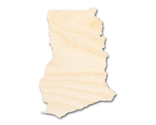 Unfinished Wood Ghana Country Shape - West African Craft - up to 46" DIY