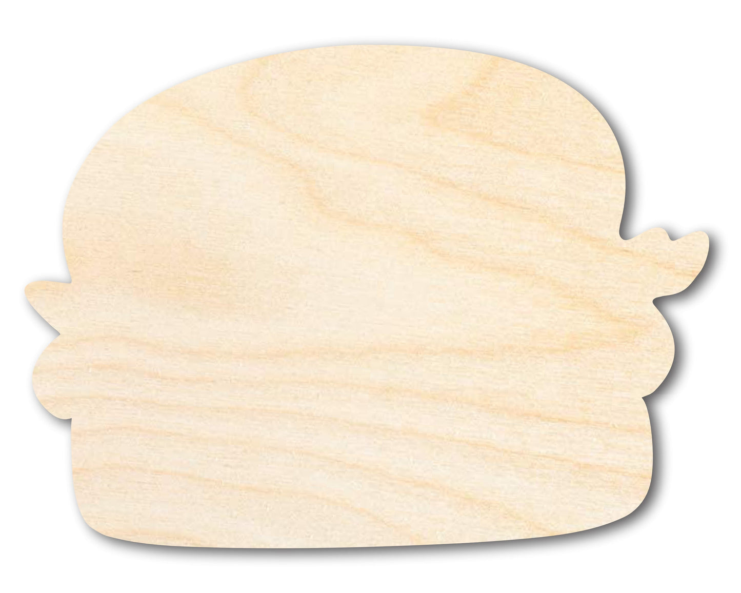 Unfinished Wood Burger Shape | Craft Cutout | up to 46" DIY
