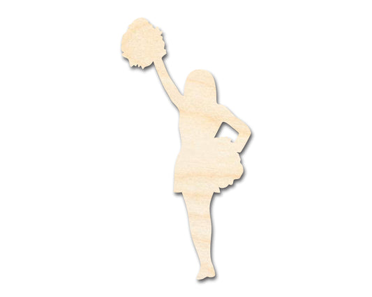 Unfinished Wood Cheerleader Silhouette | DIY Cheer Craft Cutout | up to 46" DIY
