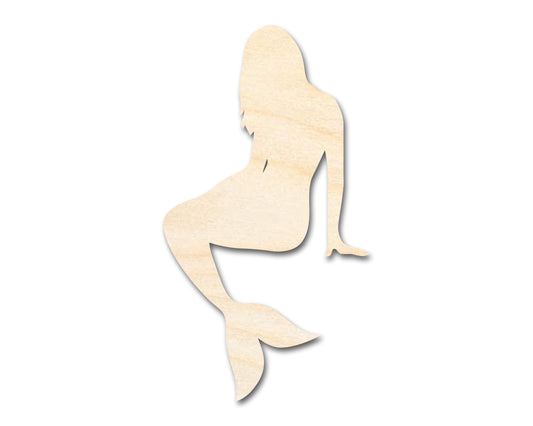 Unfinished Wood Mermaid Silhouette | DIY Craft Cutout | up to 46" DIY