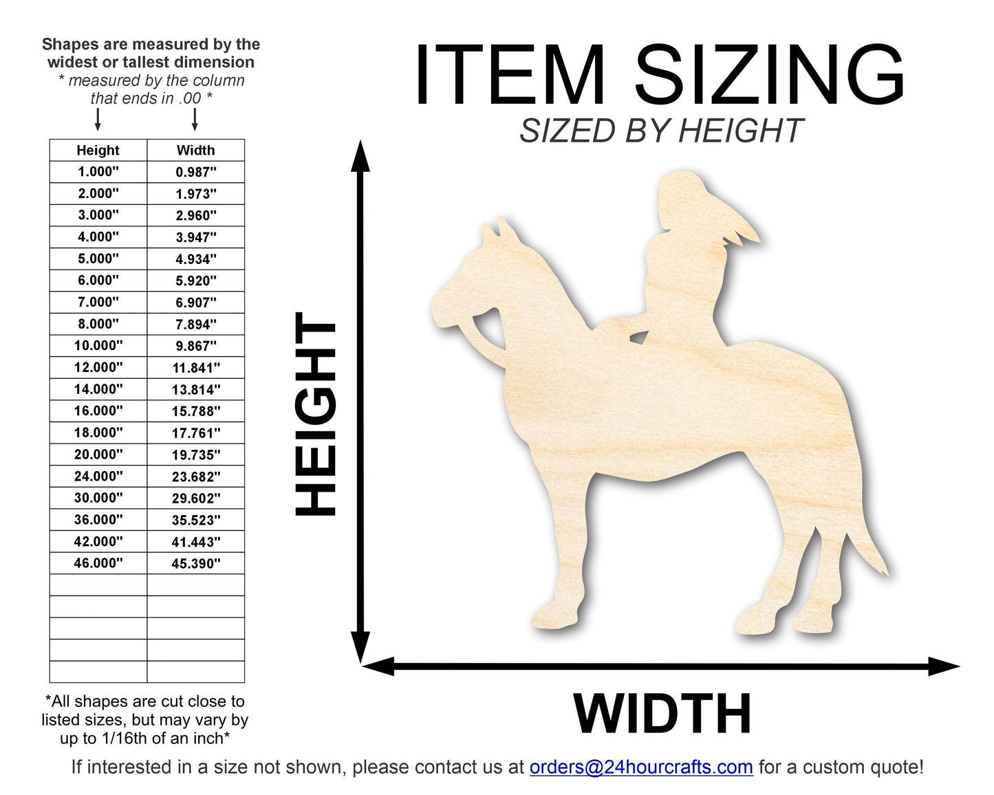 Unfinished Wood Brave Warrior Shape | Native American | Craft Cutout | up to 46" DIY