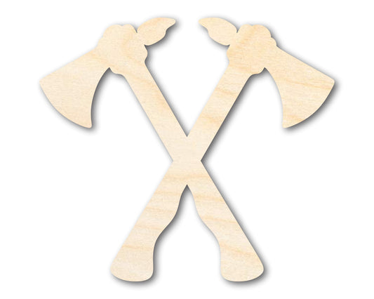 Unfinished Wood Crossed Tomahawks Shape | Native American | Craft Cutout | up to 46" DIY