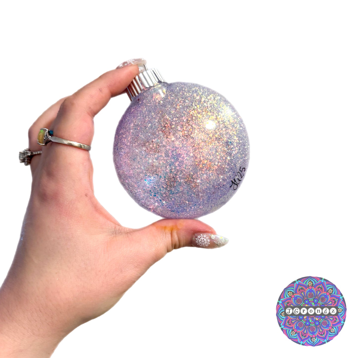 3” Penguin Mandala Glitter Ornament