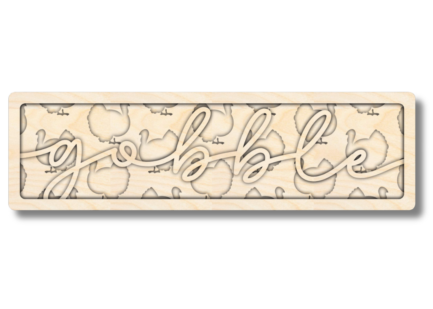 Unfinished Wood Layered Gobble Turkey Sign | 4 Layers | up to 46"