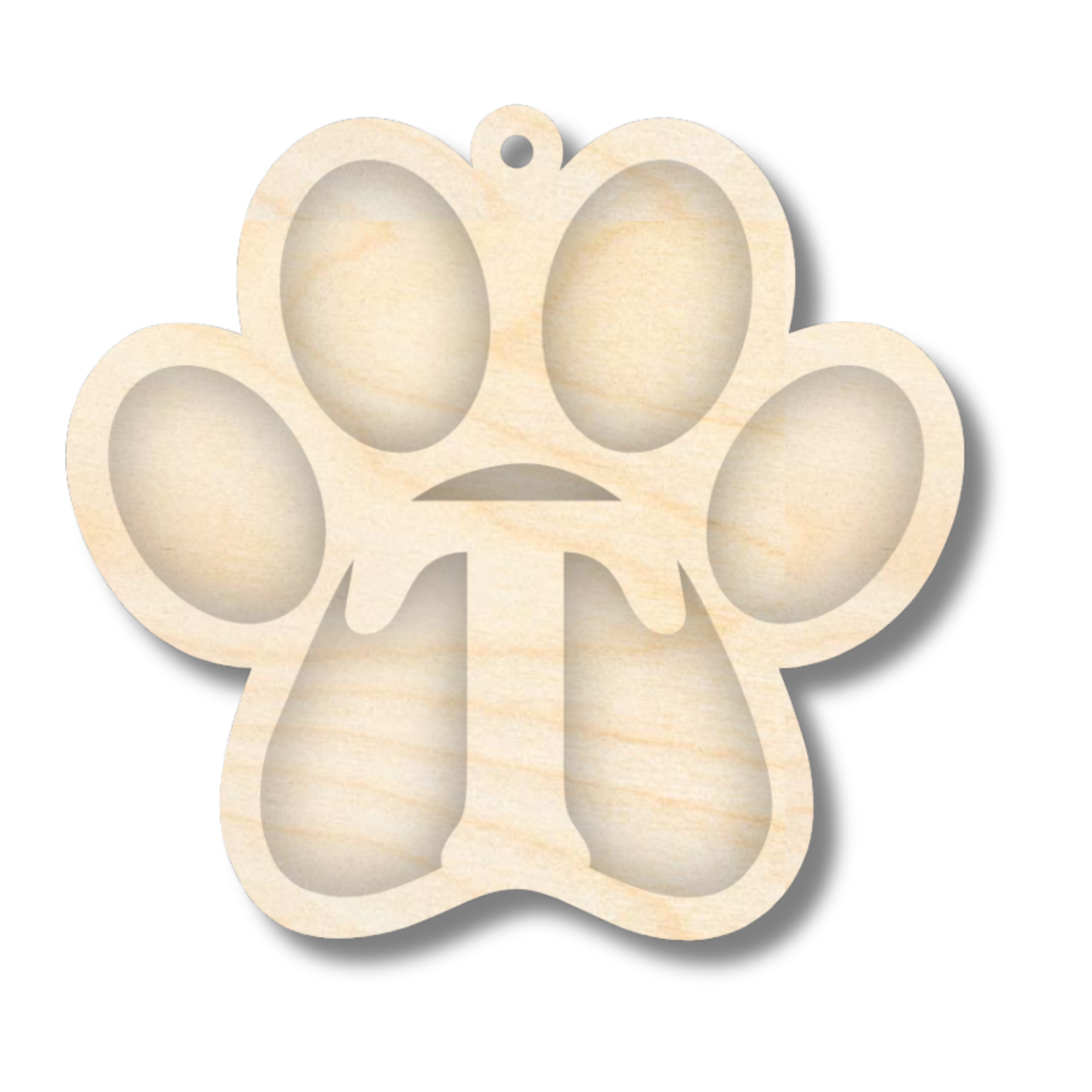 Unfinished Wood Layered Letter Paw Print Tags | A-Z | 2 Piece | 5" Wide | 1/8" Wood | Wood Craft DIY