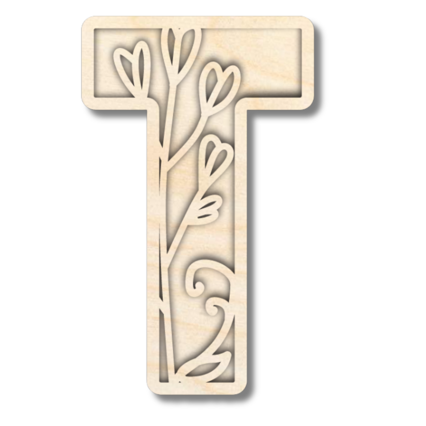 Unfinished Wood Layered Themed Letters | Wild Flowers | A-Z | 2 Piece | up to 24"