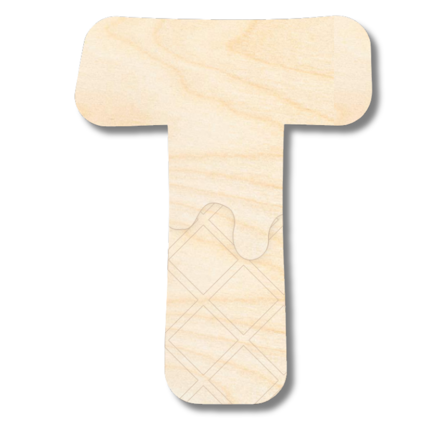 Unfinished Wood Layered Etched Themed Letters | Ice Cream | A-Z | 2 Piece | up to 24"