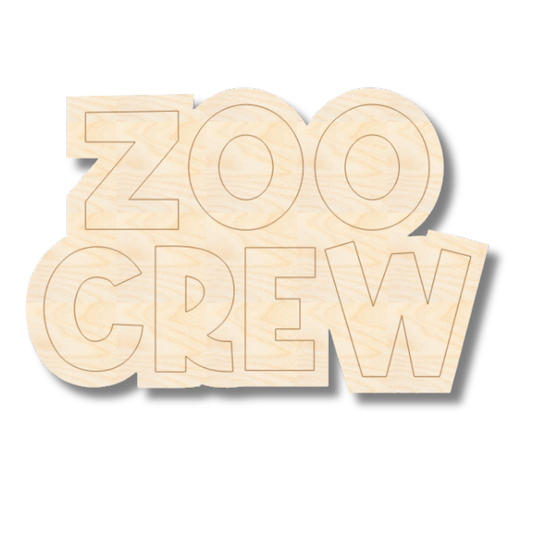 Unfinished Wood Etched Zoo Crew Shape | Paint By Line Crafts | up to 30" DIY