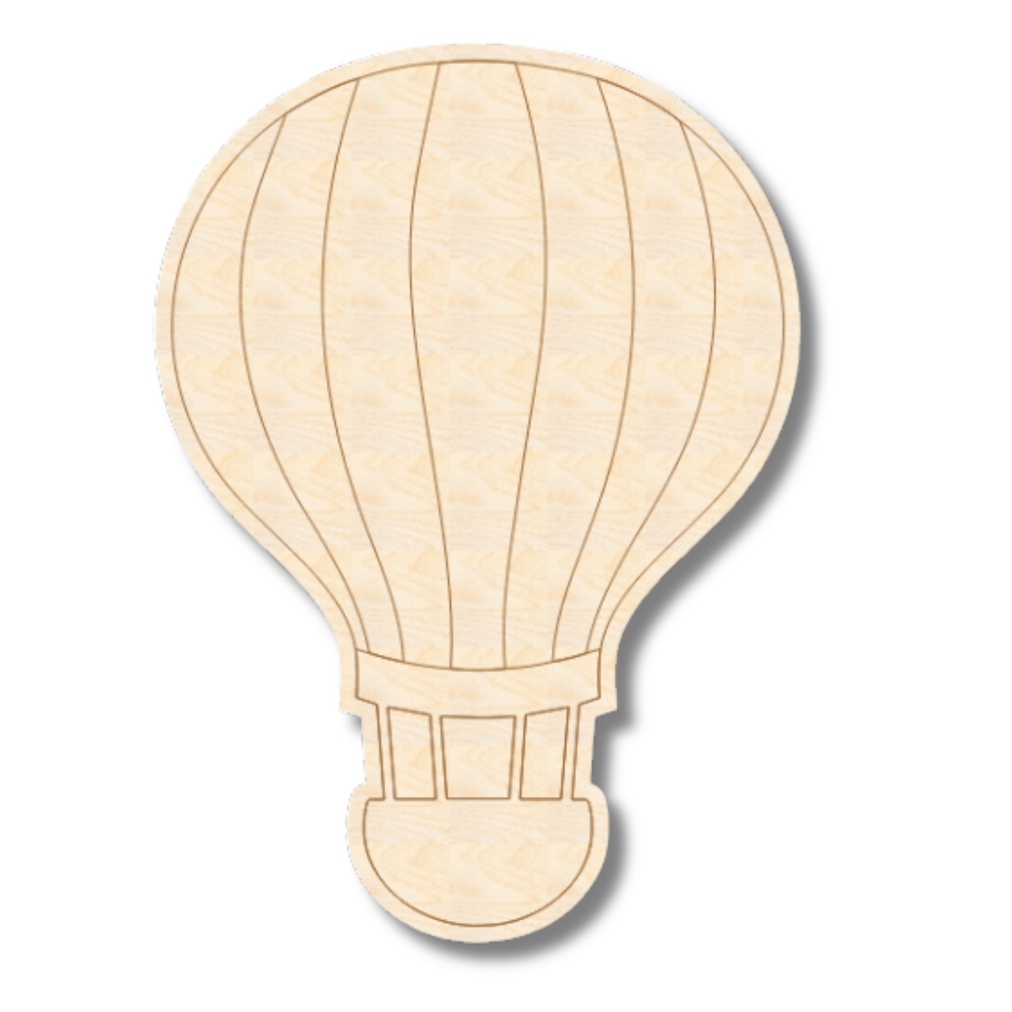 Unfinished Wood Etched Hot Air Balloon Shape | Paint By Line Crafts | up to 30" DIY