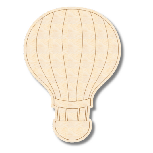 Unfinished Wood Etched Hot Air Balloon Shape | Paint By Line Crafts | up to 30" DIY