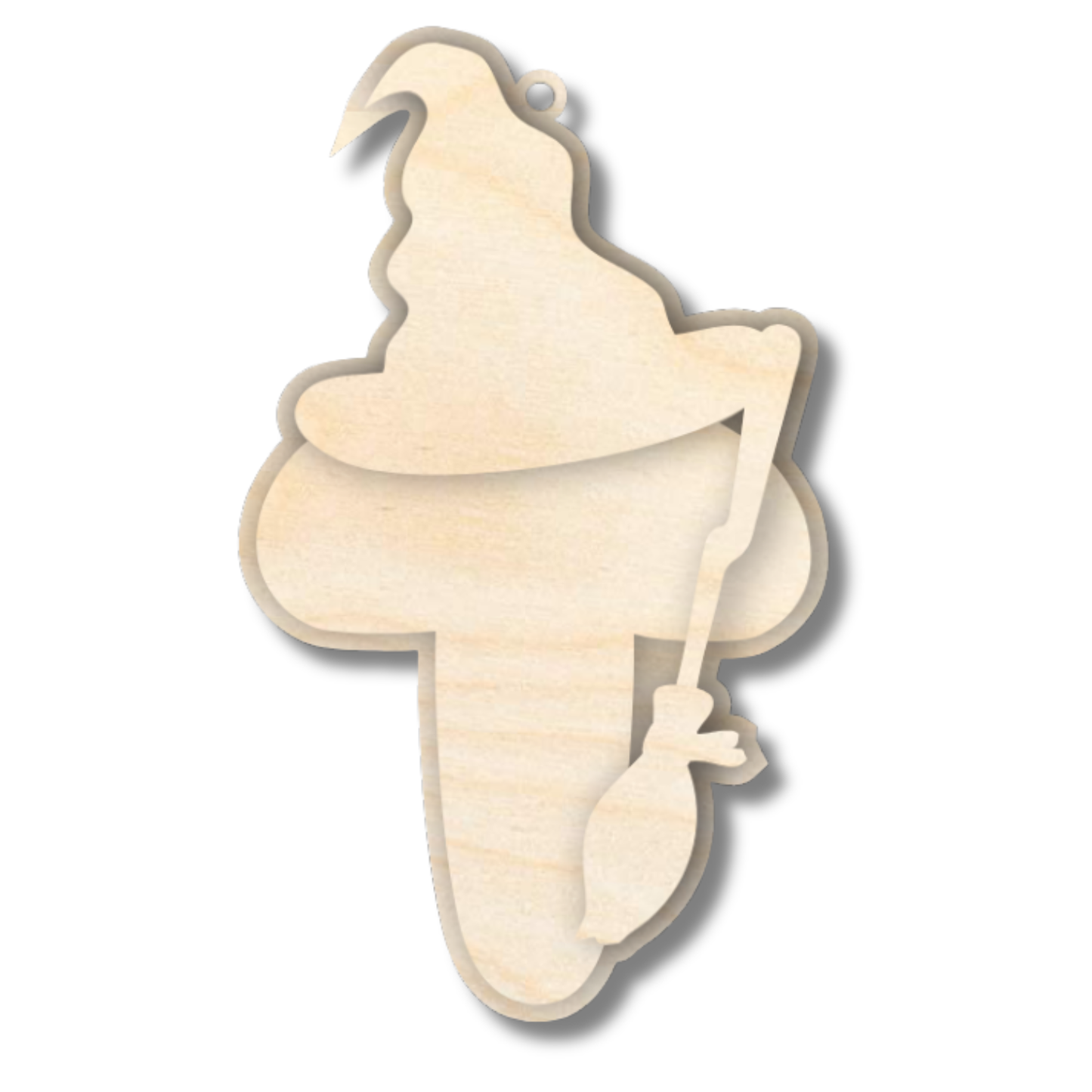 Unfinished Wood Layered Letter Halloween Witch Tags | A-Z | 3 Piece | 6" Tall | 1/8" Wood | Wood Craft DIY