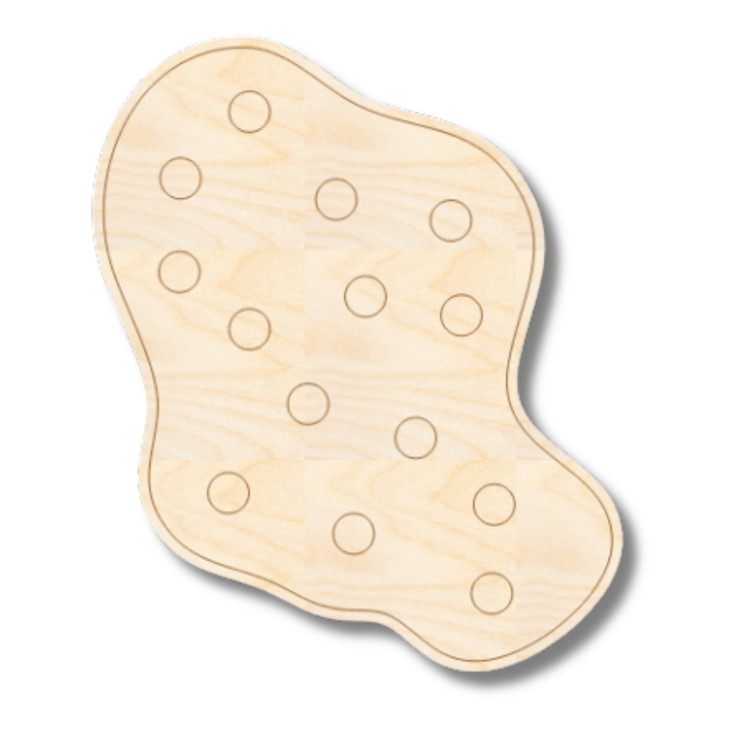 Unfinished Wood Etched Chicken Nugget Shape | Paint By Line Crafts | up to 30" DIY