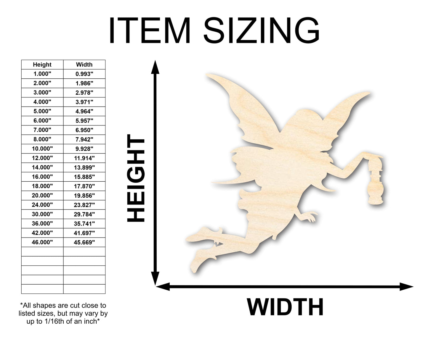 Unfinished Wood Fairy Lantern Silhouette | DIY Mythical Craft Cutout | up to 46" DIY