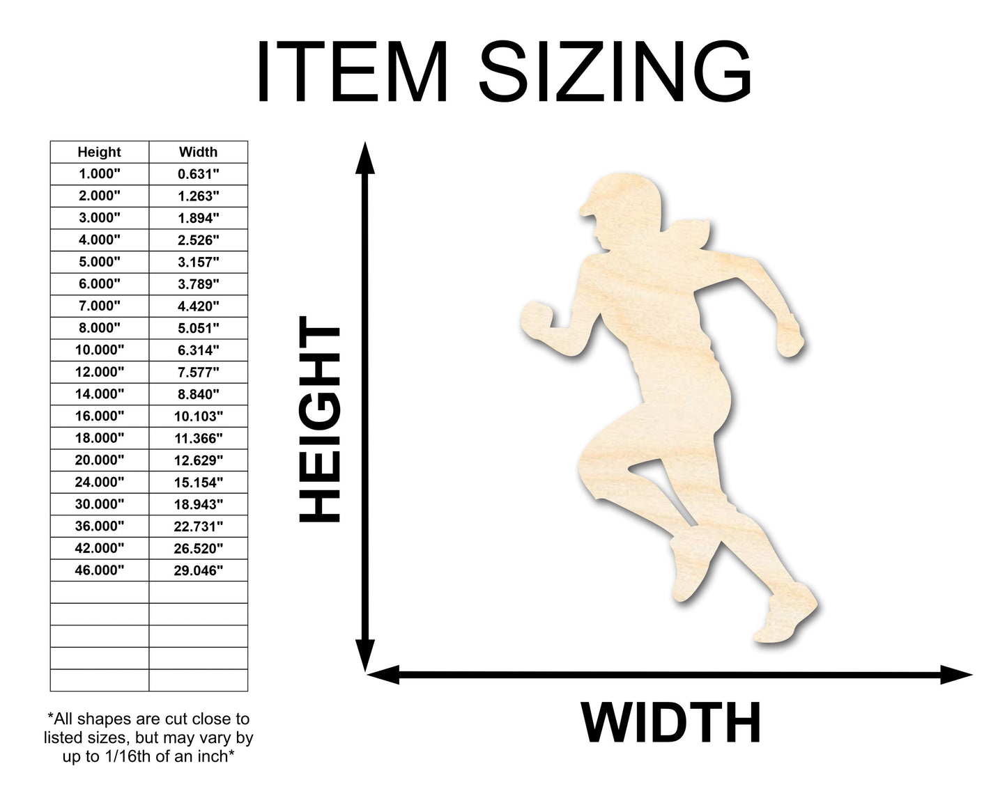 Unfinished Wood Softball Player Silhouette | DIY Sports Craft Cutout | up to 46" DIY