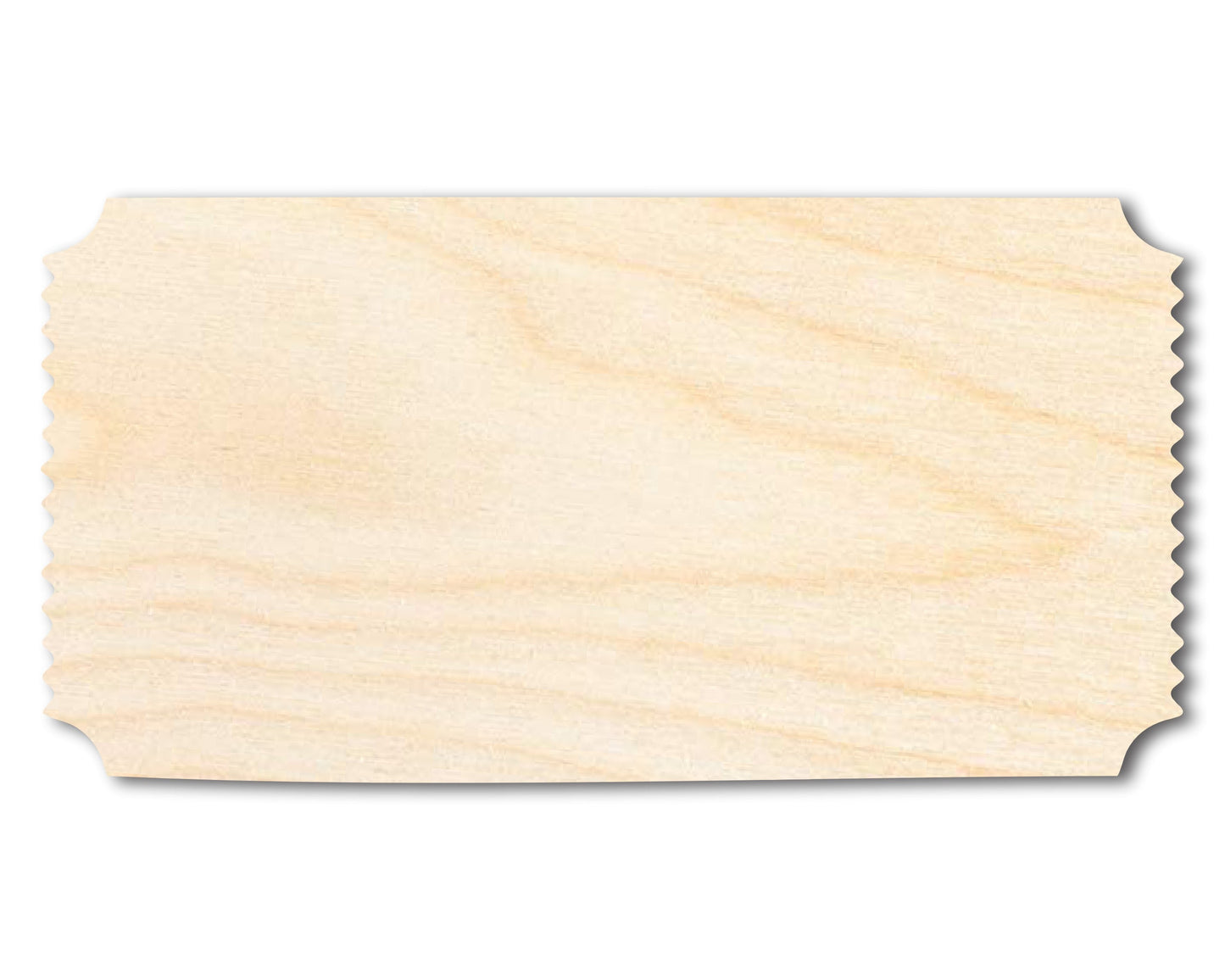 Unfinished Wood Admission Ticket Shape | Faire Ticket Silhouette | Craft Cutout | up to 46" DIY