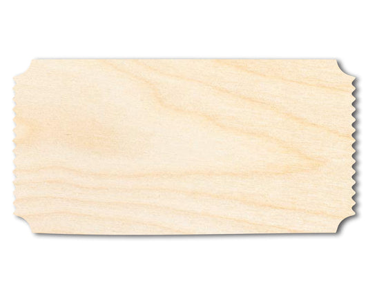 Unfinished Wood Admission Ticket Shape | Faire Ticket Silhouette | Craft Cutout | up to 46" DIY