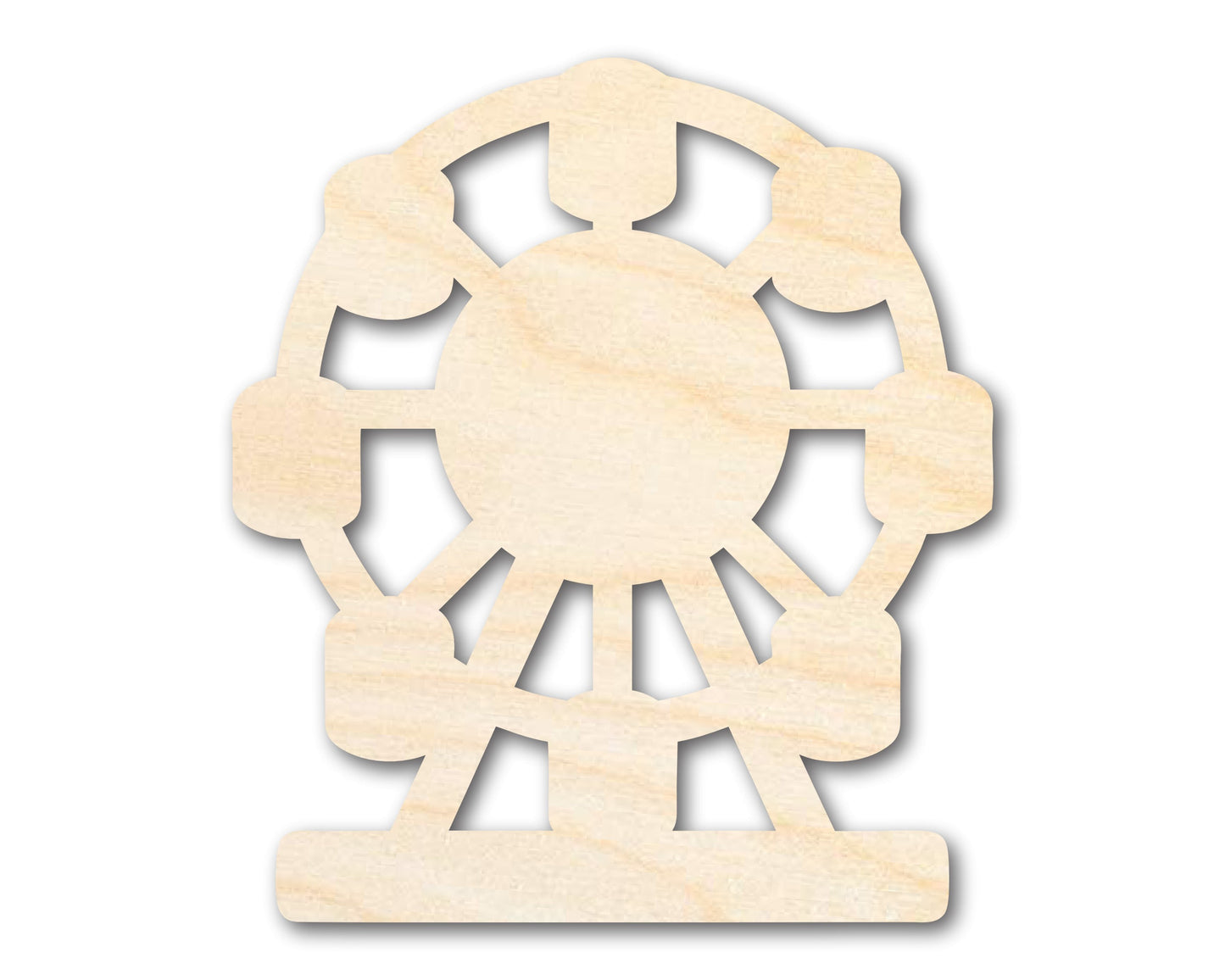 Unfinished Wood Ferris Wheel Shape | Amusement Park Ride Silhouette | Craft Cutout | up to 46" DIY