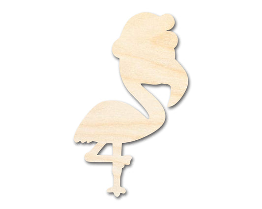 Unfinished Wood Christmas Flamingo Silhouette | DIY Christmas in July Craft Cutout | up to 46" DIY