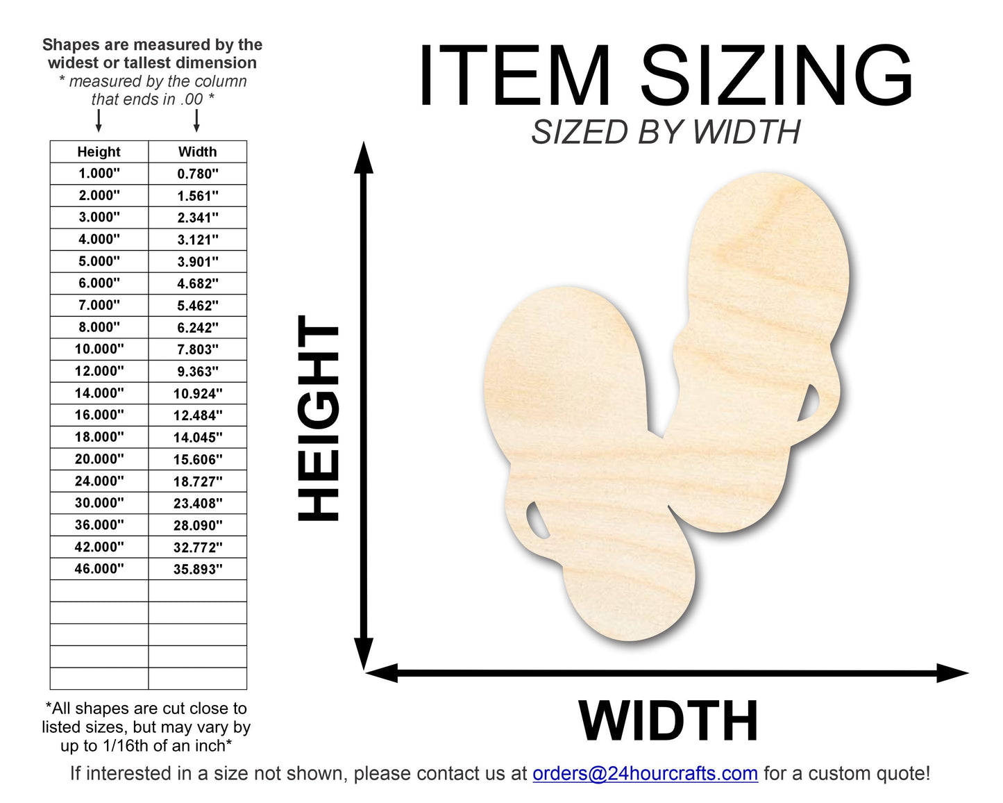 Unfinished Wood Flip Flops Silhouette | DIY Summer Beach Craft Cutout | up to 46" DIY