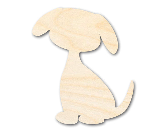 Unfinished Wood Cute Sitting Dog Silhouette | DIY Dog Craft Cutout | up to 46" DIY