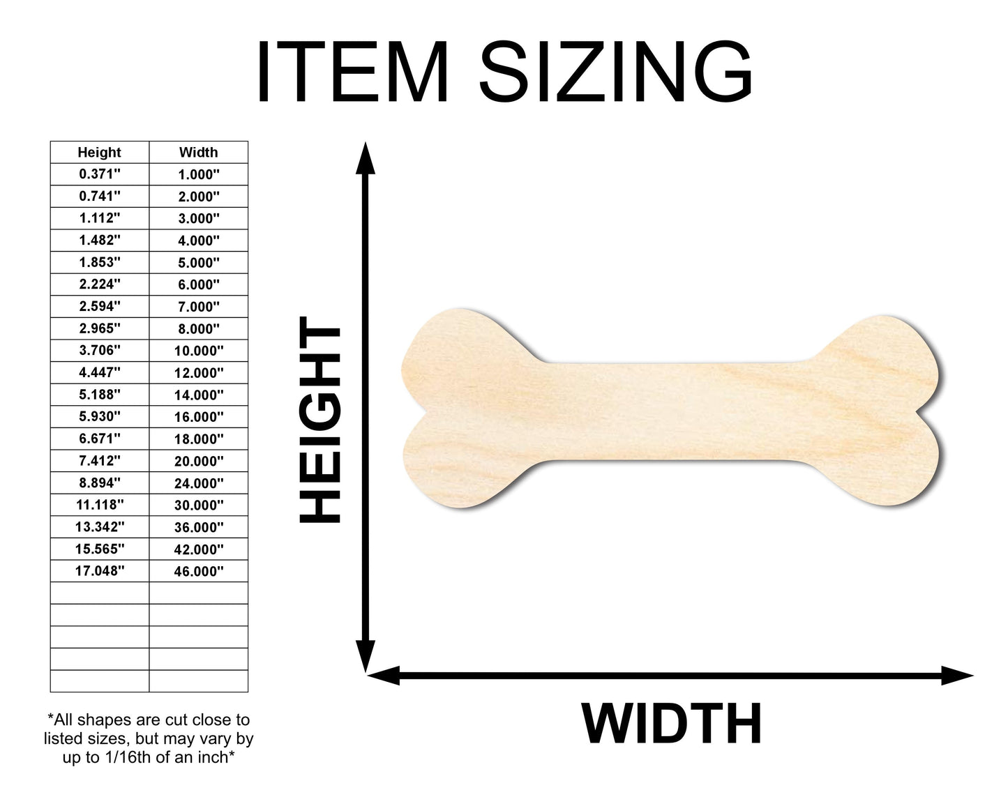 Unfinished Wood Dog Chew Bone Silhouette | DIY Dog Craft Cutout | up to 46" DIY