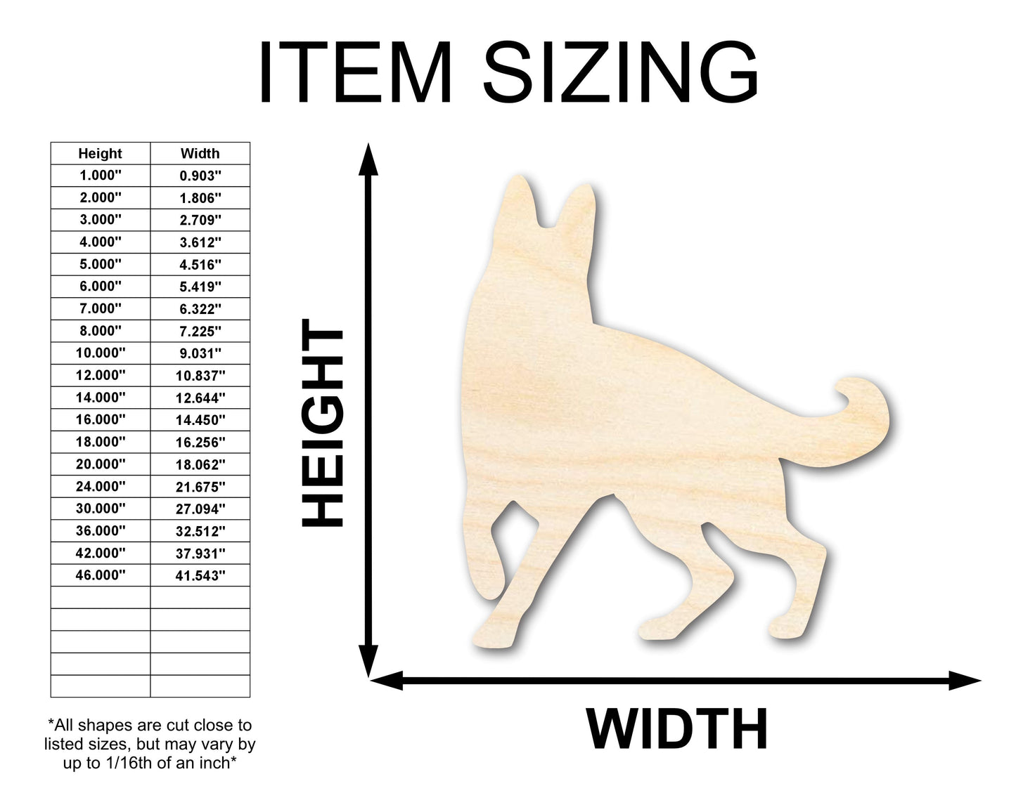 Unfinished Wood Guard Dog Silhouette | DIY Dog Craft Cutout | up to 46" DIY