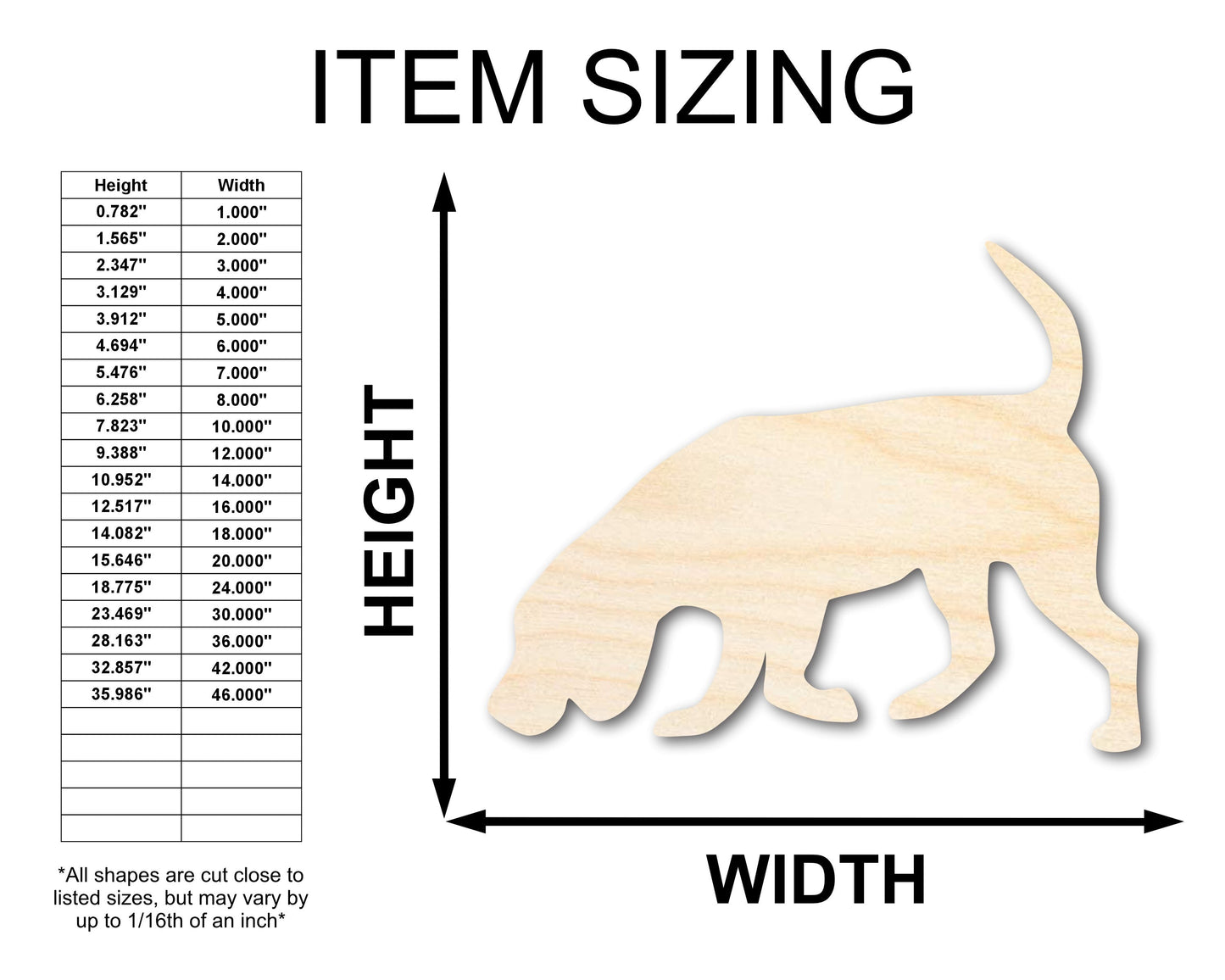 Unfinished Wood Hunting Dog Silhouette | DIY Dog Craft Cutout | up to 46" DIY