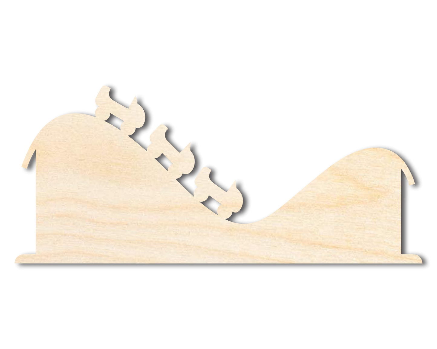Unfinished Wood Rollercoaster Shape | Amusement Park | Craft Cutout | up to 46" DIY