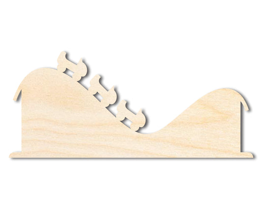 Unfinished Wood Rollercoaster Shape | Amusement Park | Craft Cutout | up to 46" DIY