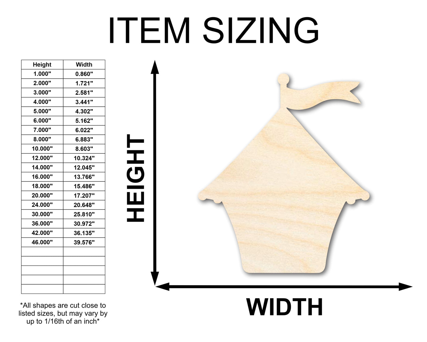 Unfinished Wood Fair Booth Shape | Amusement Park | Craft Cutout | up to 46" DIY