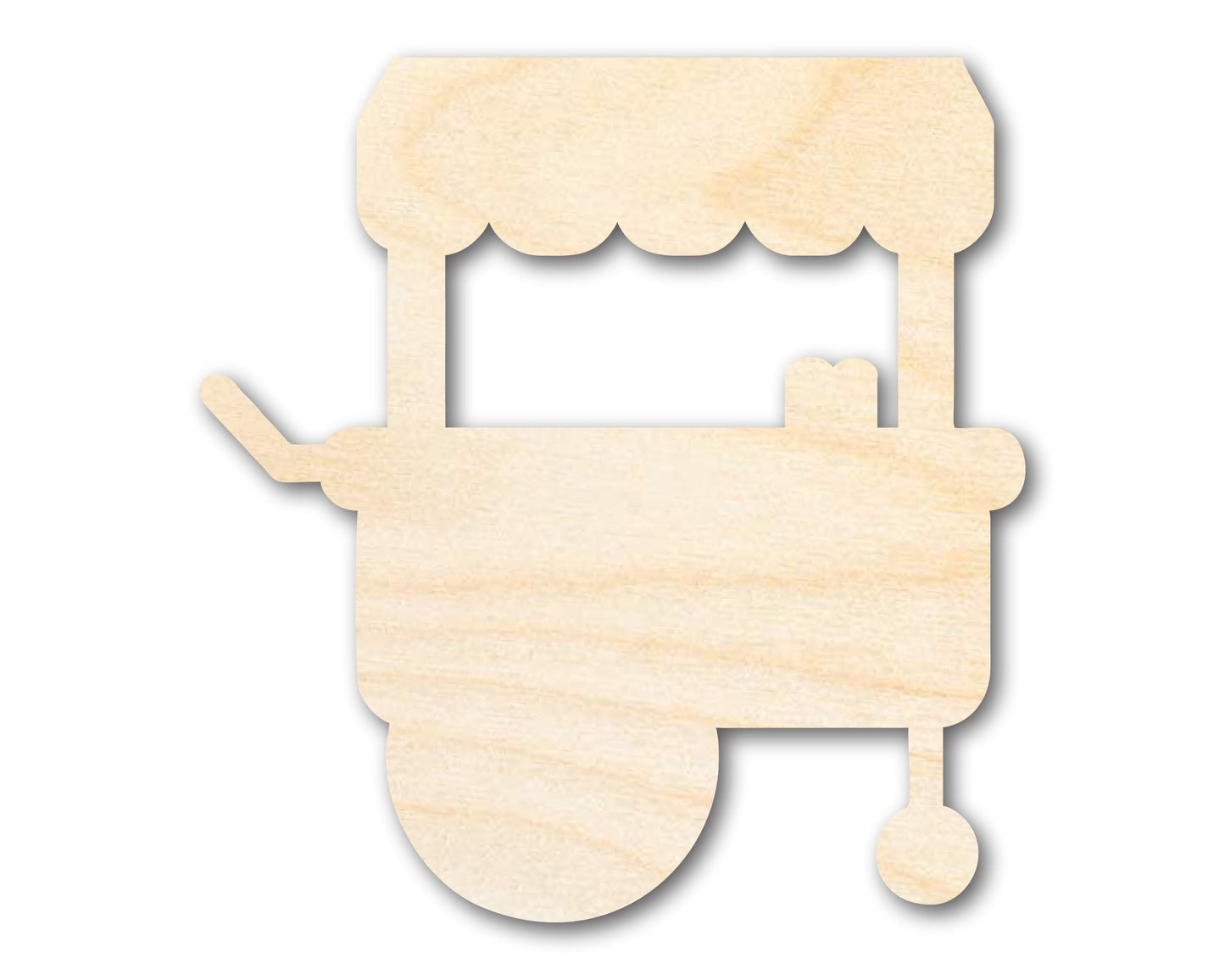 Unfinished Wood Food Stand Shape | Amusement Park | Craft Cutout | up to 46" DIY