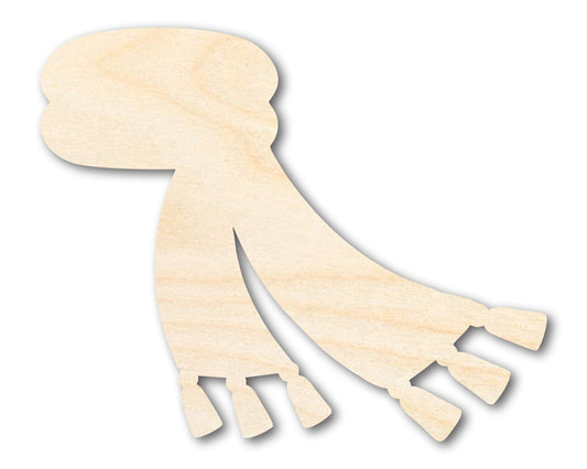 Unfinished Wood Scarf Silhouette | DIY Winter Craft Cutout | up to 46" DIY
