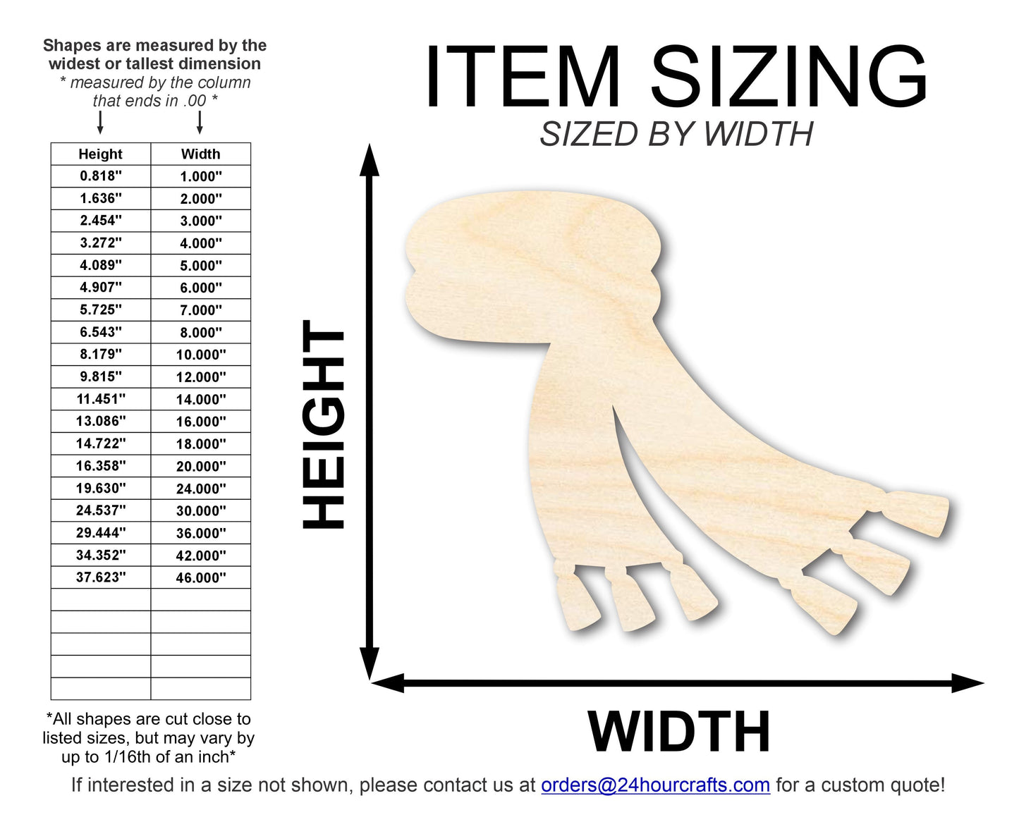 Unfinished Wood Scarf Silhouette | DIY Winter Craft Cutout | up to 46" DIY