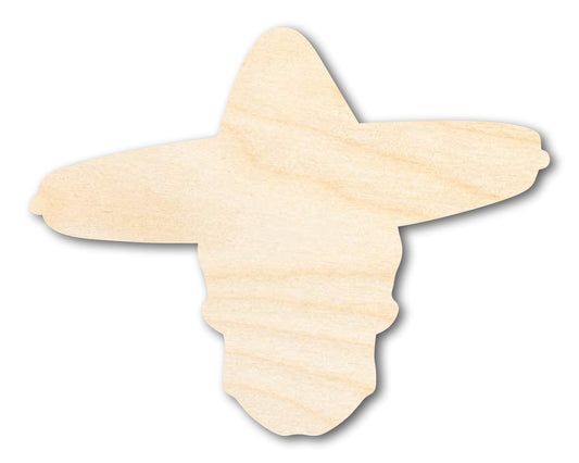 Unfinished Wood Sombrero Skull Shape | DIY Day of the Dead Craft Cutout | up to 46" DIY