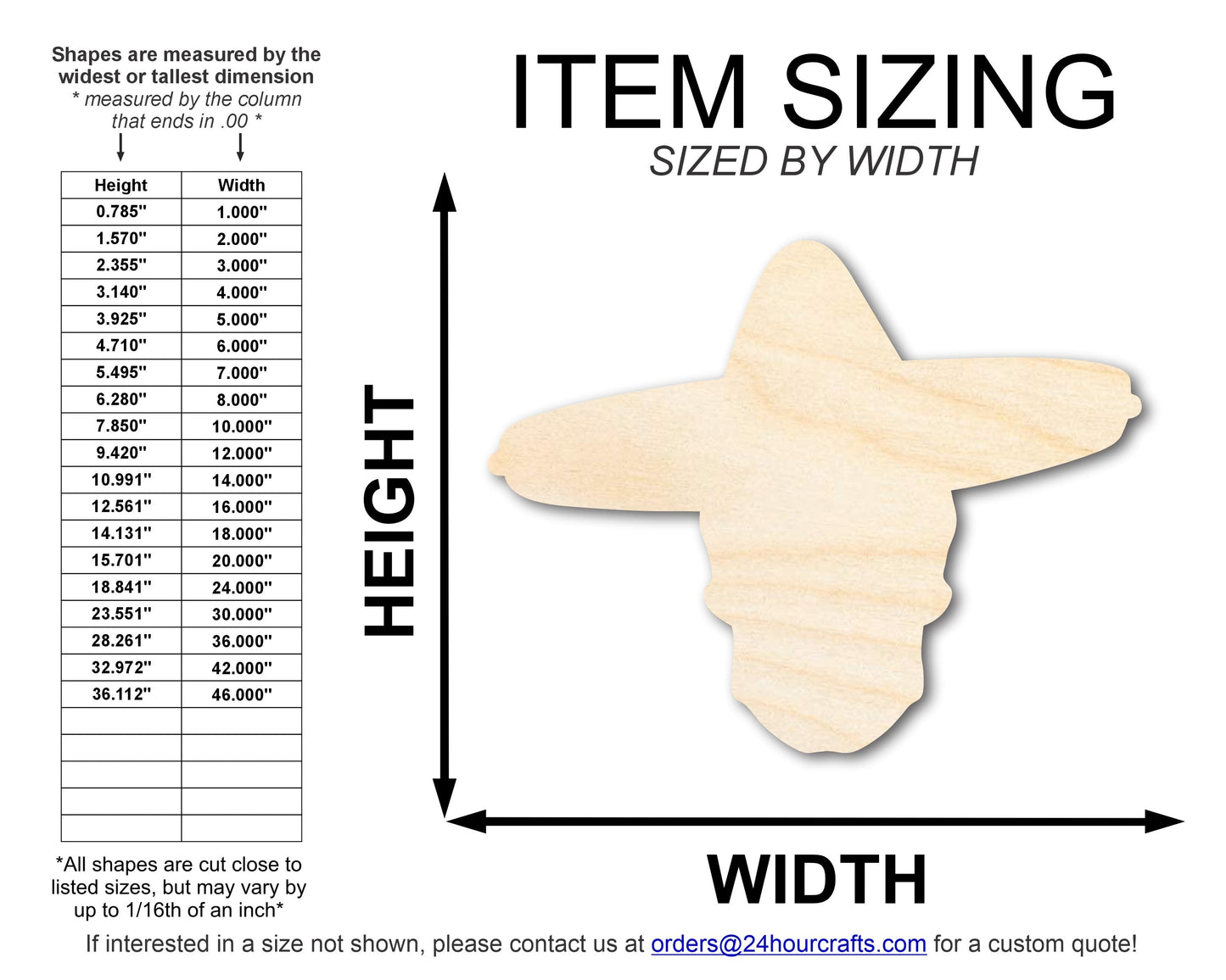 Unfinished Wood Sombrero Skull Shape | DIY Day of the Dead Craft Cutout | up to 46" DIY