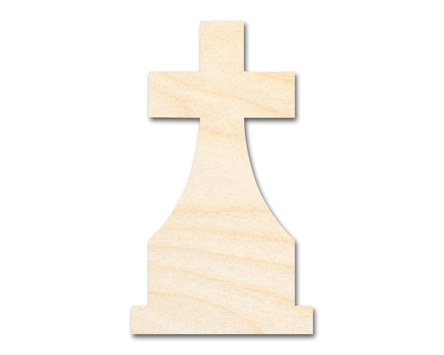 Unfinished Wood Tombstone Cross Shape | Craft Cutout | up to 46" DIY