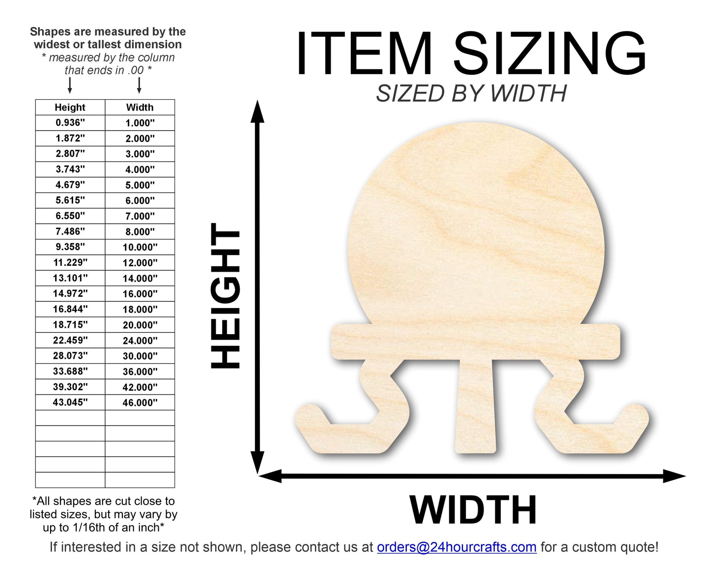 Unfinished Crystal Ball Shape | Craft Cutout | up to 46" DIY