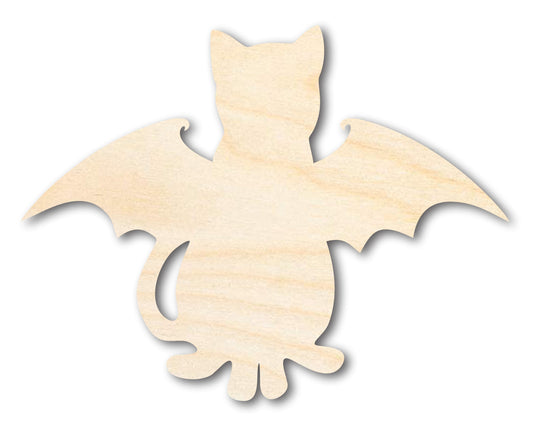 Unfinished Wood Bat Cat Shape | DIY Halloween Cat Craft Cutout | up to 46" DIY