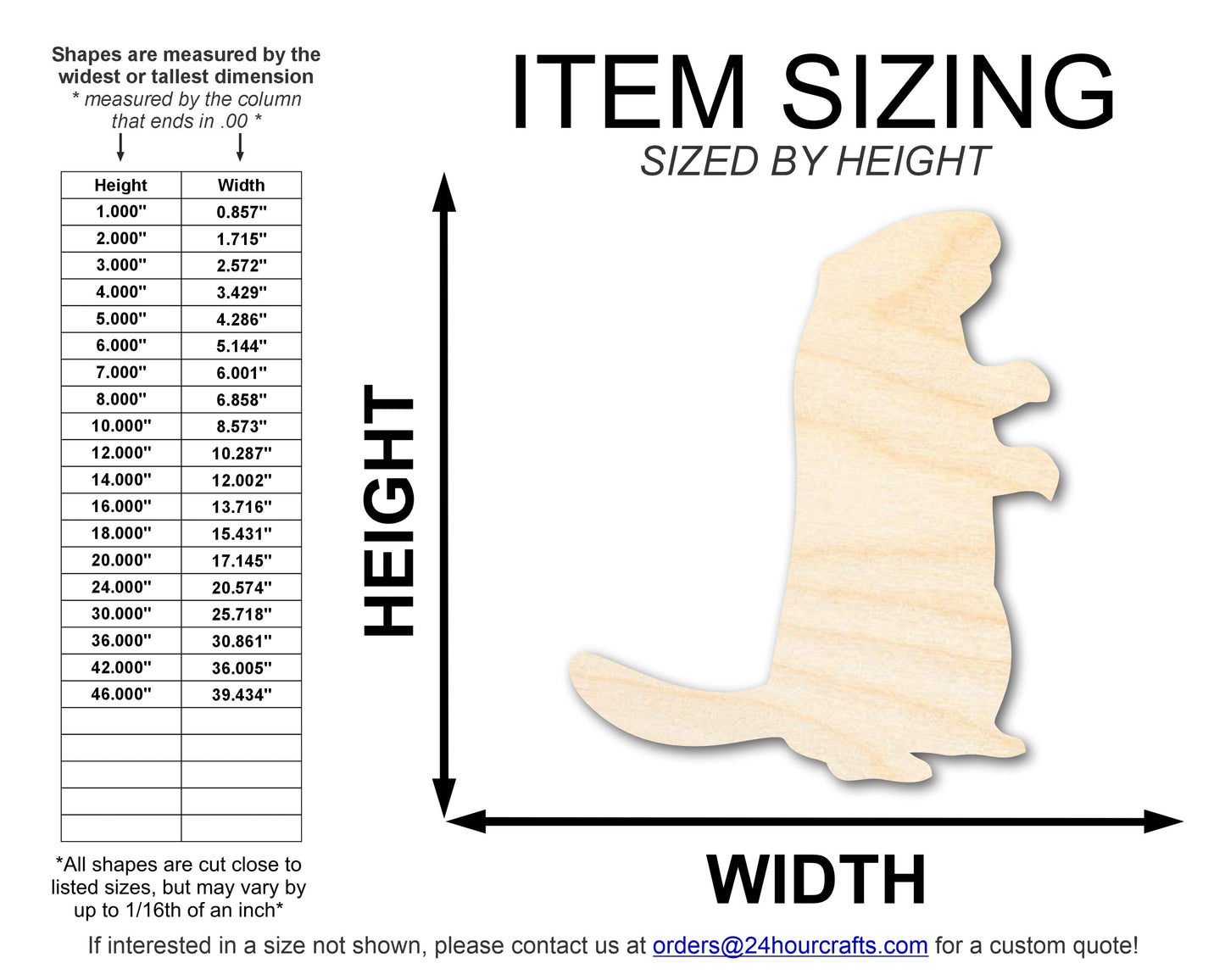 Unfinished Wood Standing Groundhog Shape | Groundhog Day | DIY Craft Cutout | up to 46" DIY